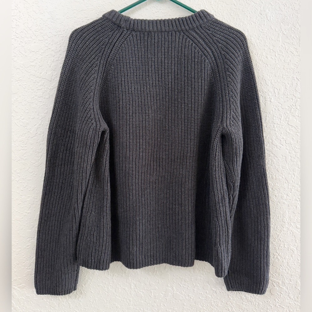 Quince Charcoal Ribbed Crewneck Sweater - Picture 4 of 12